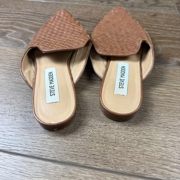 Steve Madden Women's Mattis Woven Flat Mules Brown, Pointed Toe Fall Sz 7M - Picture 4 of 10
